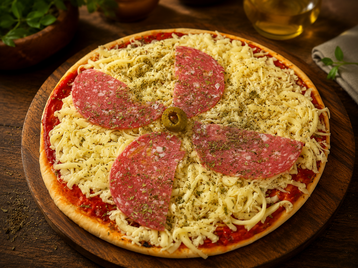 Pizza con Salame