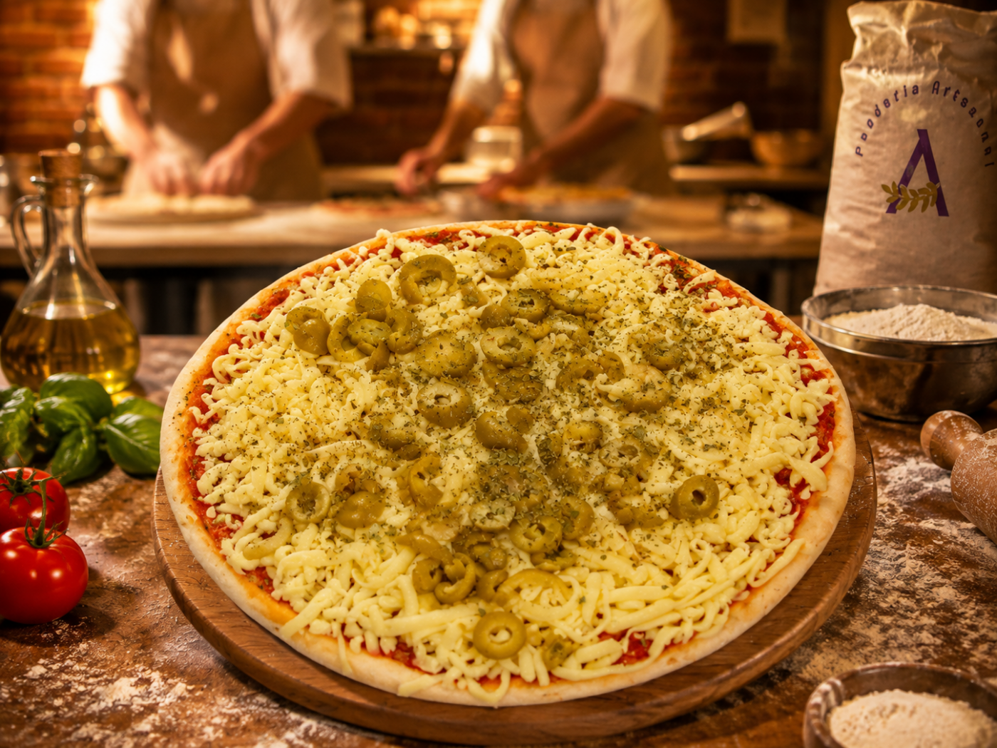 Pizza con aceitunas